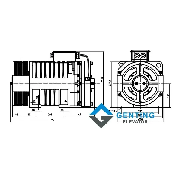 TORINDRIVE elevator traction machine ER1L drawing TORINDRIVE elevator traction machine ER1L drawing